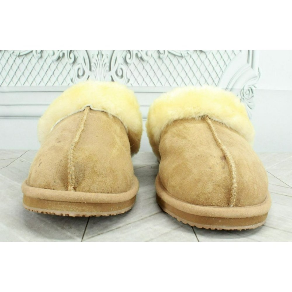 LL Bean Brown Suede Slip On Shearling Lined Clogs Slippers Size 9 M - Picture 4 of 10